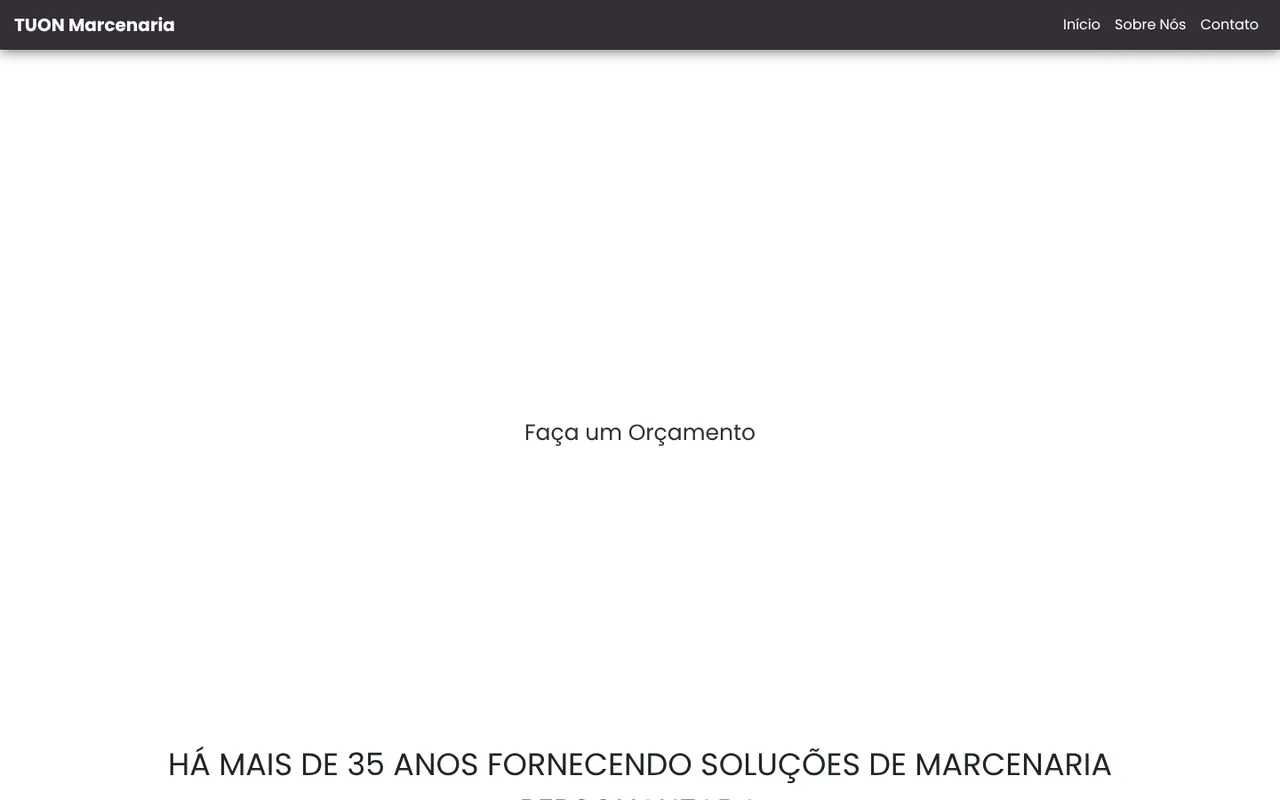 Site antigo da TUON Marcenaria